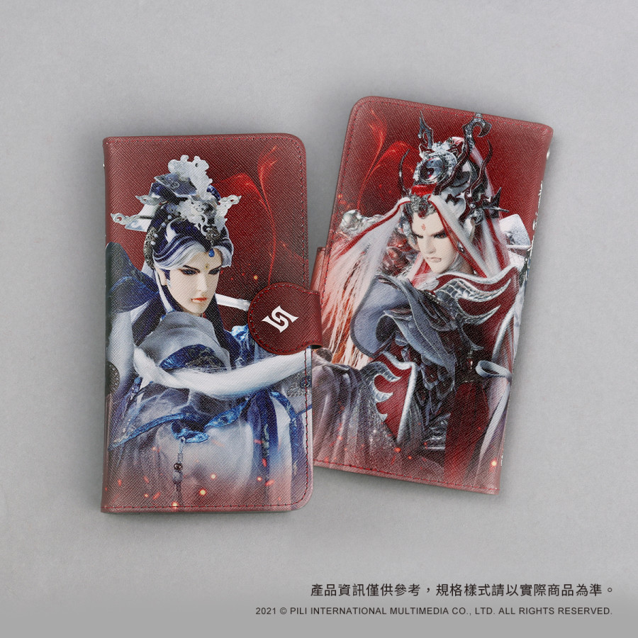 霹靂英雄６吋皮質可推式手機套－靜濤君+青陽子(戰袍版)