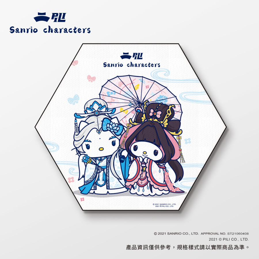 【霹靂x三麗鷗】六角形無框畫-美樂蒂風采鈴&HELLO KITTY素還真